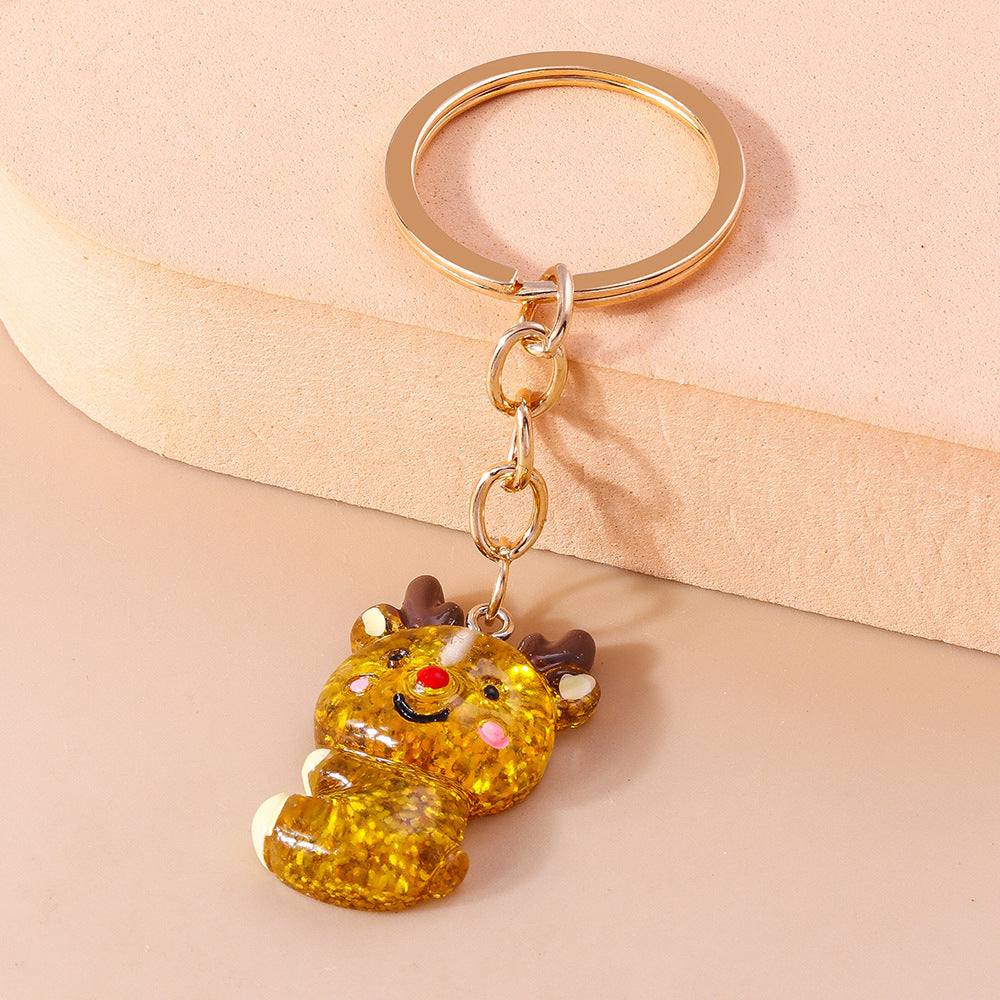 Wholesale Christmas Series Christmas Stockings Elk Snowman Gloves Resin Keychain